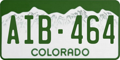 CO license plate AIB464