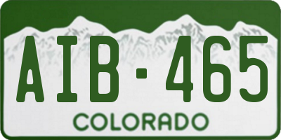 CO license plate AIB465