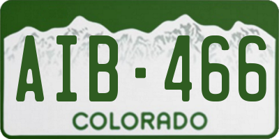 CO license plate AIB466