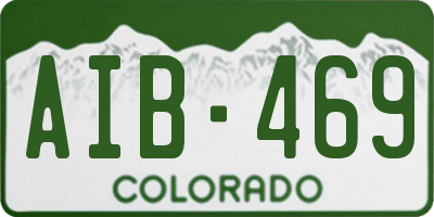 CO license plate AIB469