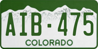 CO license plate AIB475