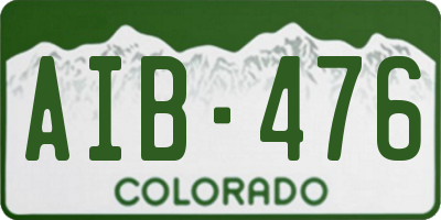 CO license plate AIB476