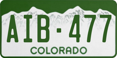 CO license plate AIB477