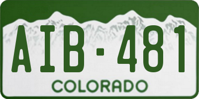 CO license plate AIB481