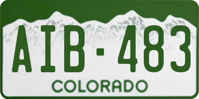 CO license plate AIB483