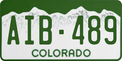 CO license plate AIB489
