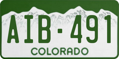 CO license plate AIB491
