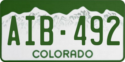 CO license plate AIB492