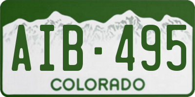 CO license plate AIB495