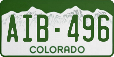 CO license plate AIB496