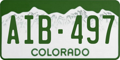 CO license plate AIB497