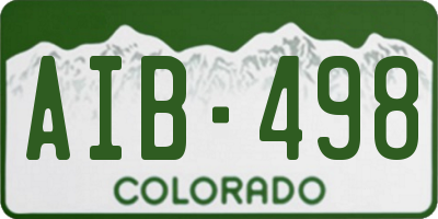 CO license plate AIB498