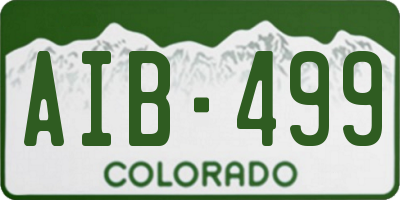 CO license plate AIB499