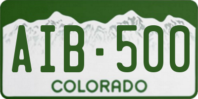 CO license plate AIB500