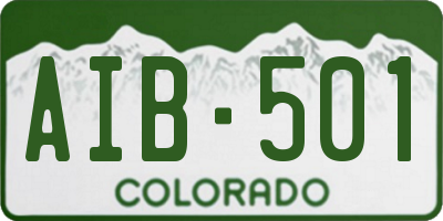 CO license plate AIB501