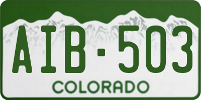 CO license plate AIB503