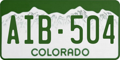 CO license plate AIB504