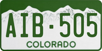 CO license plate AIB505