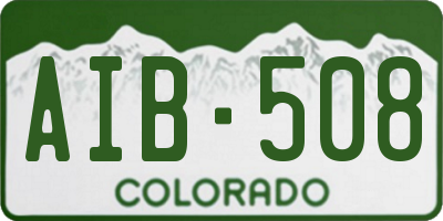 CO license plate AIB508