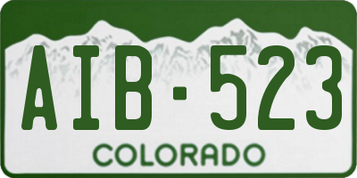 CO license plate AIB523
