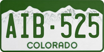 CO license plate AIB525