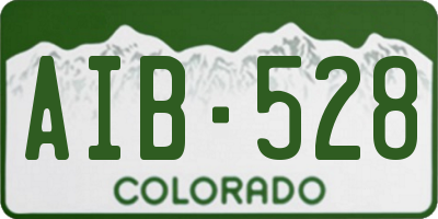 CO license plate AIB528