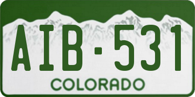 CO license plate AIB531