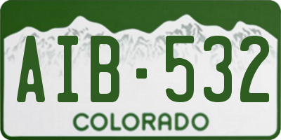 CO license plate AIB532