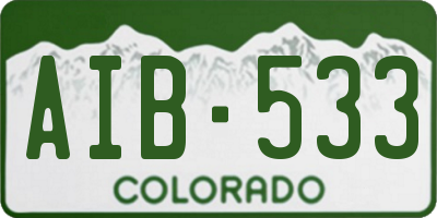 CO license plate AIB533