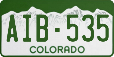 CO license plate AIB535