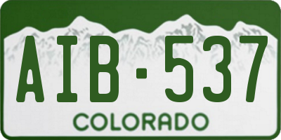 CO license plate AIB537