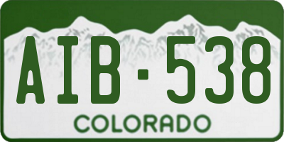 CO license plate AIB538