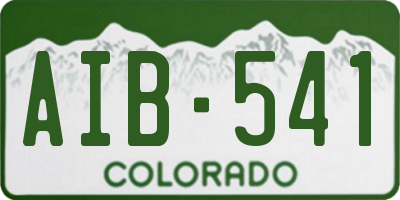 CO license plate AIB541