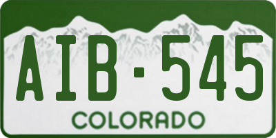 CO license plate AIB545