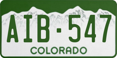 CO license plate AIB547
