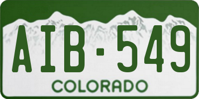 CO license plate AIB549