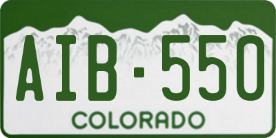 CO license plate AIB550