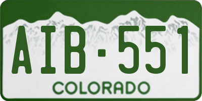 CO license plate AIB551