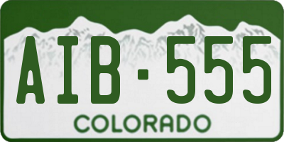 CO license plate AIB555