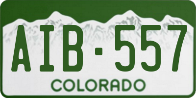 CO license plate AIB557