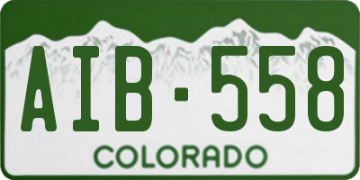 CO license plate AIB558