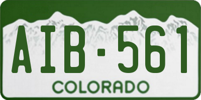 CO license plate AIB561