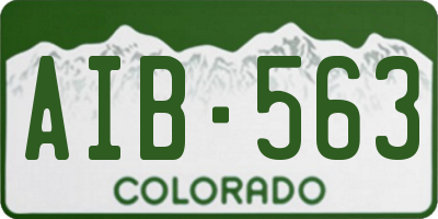 CO license plate AIB563