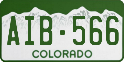 CO license plate AIB566