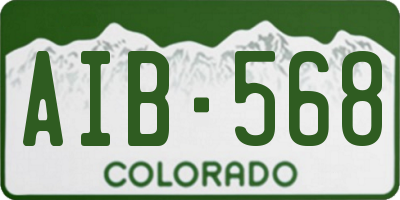 CO license plate AIB568