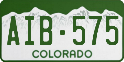 CO license plate AIB575