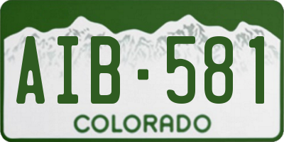 CO license plate AIB581