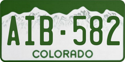 CO license plate AIB582