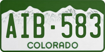 CO license plate AIB583