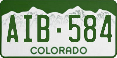 CO license plate AIB584